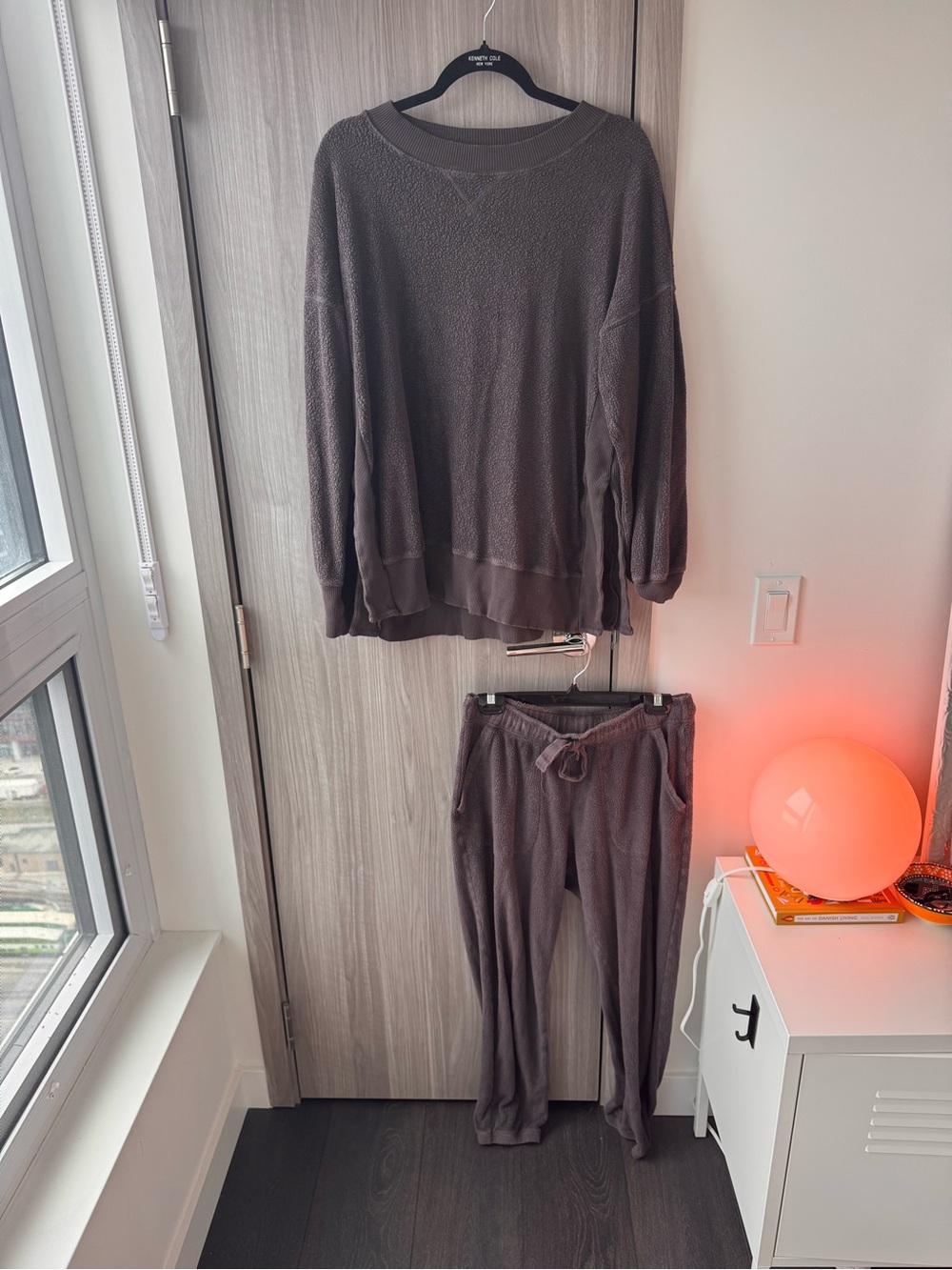 2 Piece Set! Aerie Cozy Sherpa-Feel Lounge Set in Brown